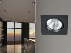 LED Einbaustrahler PAMIR eckig schwenkbar dimmbar Schwarz 5,5W Deckenbeleuchtung