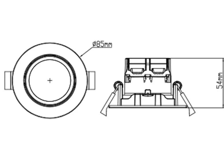LED Einbaustrahler rund 4er Set Ø 8,5cm schwenkbar dimmbar Schwarz matt 5,5W