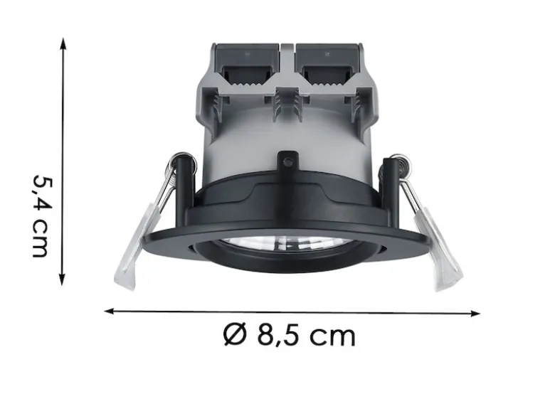LED Einbaustrahler rund 4er Set Ø 8,5cm schwenkbar dimmbar Schwarz matt 5,5W