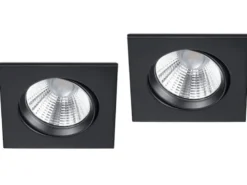 LED Einbaustrahler 2 Stück eckig schwenkbar dimmbar Schwarz 5,5W Deckenlampen
