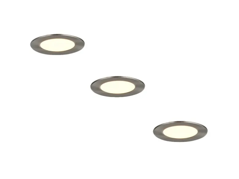 LED Einbaustrahler 230V 3er Set dimmbar, 3 Lichtfarben für Badezimmer, Ø 11cm