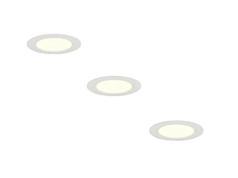 LED Einbaustrahler 230V 3er Set dimmbar, 3 Lichtfarben für Badezimmer, Ø 11cm