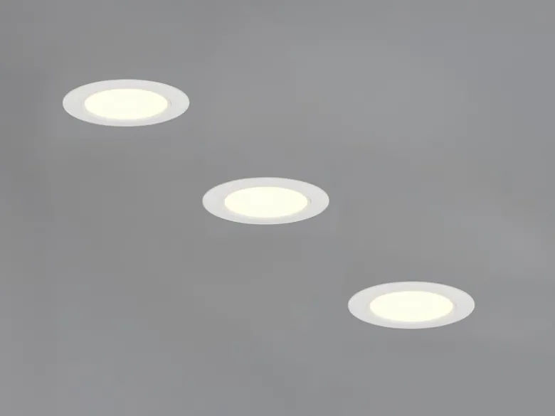 LED Einbaustrahler 230V 3er Set dimmbar, 3 Lichtfarben für Badezimmer, Ø 11cm