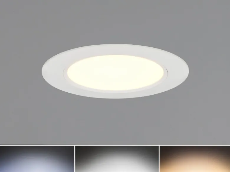 LED Einbaustrahler 230V 3er Set dimmbar, 3 Lichtfarben für Badezimmer, Ø 11cm