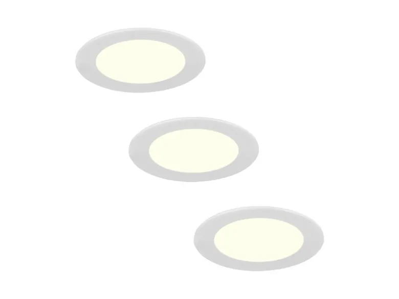 LED Einbaustrahler 230V 3er Set, 3 Lichtfarben inklusive Tageslichtweiß Ø 12cm