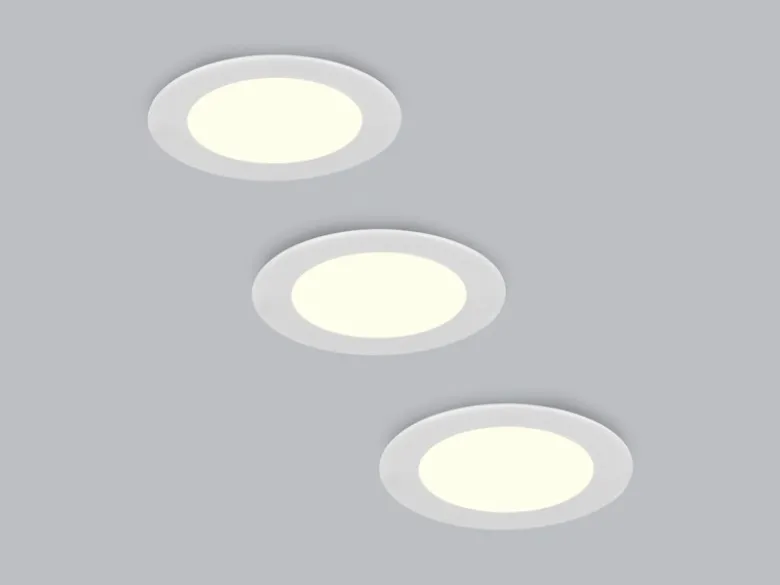 LED Einbaustrahler 230V 3er Set, 3 Lichtfarben inklusive Tageslichtweiß Ø 12cm