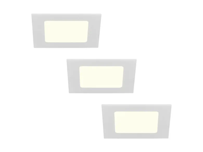 LED Einbaustrahler 230V 3er Set, 3 Lichtfarben inklusive Tageslichtweiß B 12cm