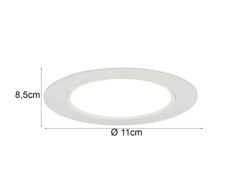 LED Einbaustrahler VIRUNGA 230V dimmbar, 3 Lichtfarben für Badezimmer, Ø 11cm