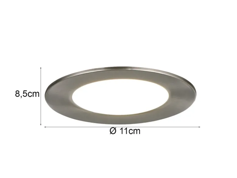 LED Einbaustrahler VIRUNGA 230V dimmbar, 3 Lichtfarben für Badezimmer, Ø 11cm