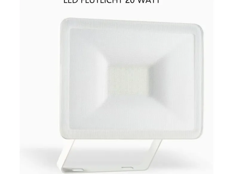LED Flutlichtstrahler Aluminium Sicherheitsglas, Weiß, 20 Watt, IP54