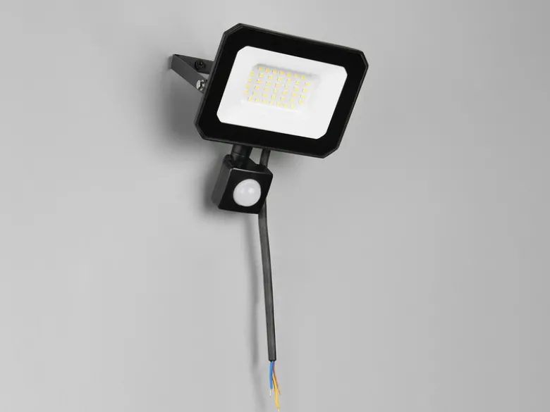 LED Flutlichtstrahler FUNCHAL 30W mit Bewegungsmelder, IP44, Breite 14,5cm