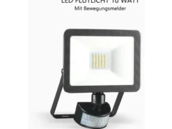 LED Flutlichtstrahler mit Bewegungsmelder Schwarz, 10 Watt, IP54