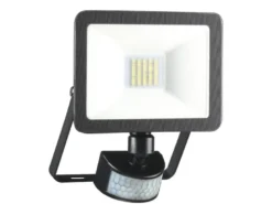 LED Flutlichtstrahler mit Bewegungsmelder Schwarz, 10 Watt, IP54