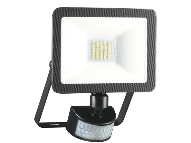 LED Flutlichtstrahler mit Bewegungsmelder Schwarz, 10 Watt, IP54