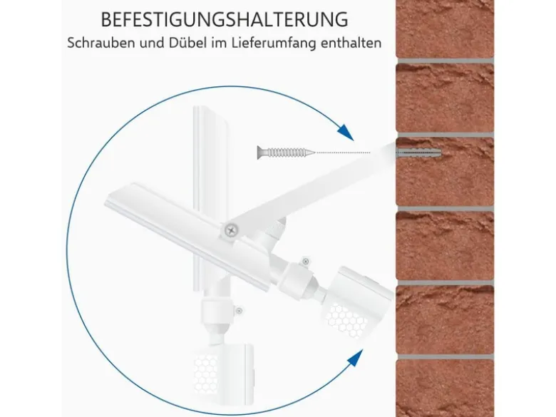 LED Flutlichtstrahler mit Bewegungsmelder Weiß, 10 Watt, IP54