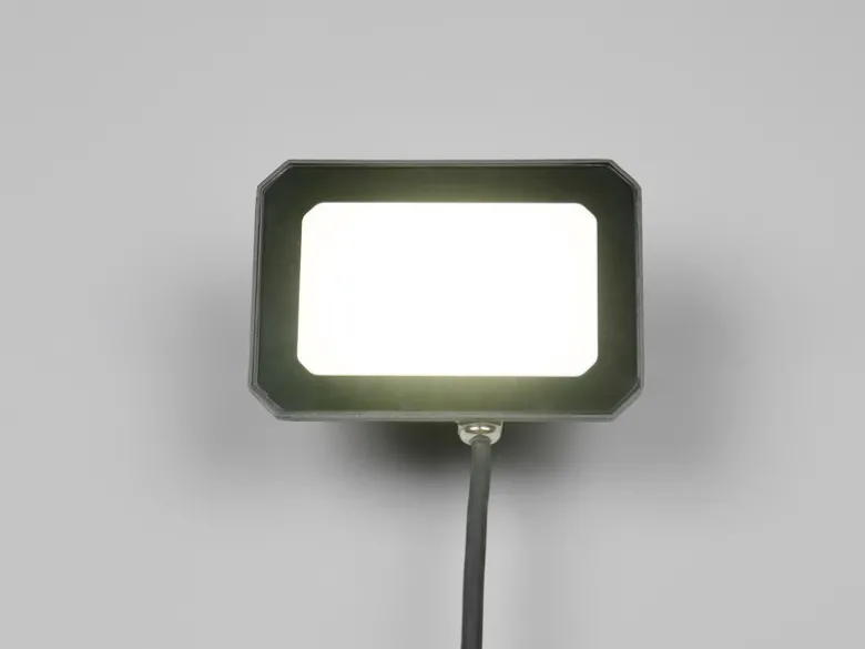 LED Flutlichtstrahler 30W, Aluminium Schwarz, IP65, mit Anschlussbox