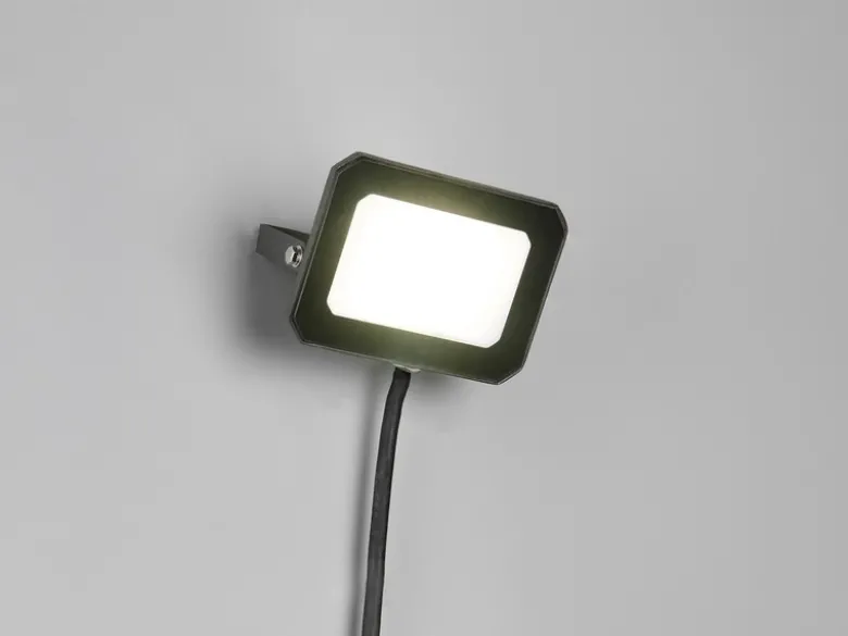 LED Flutlichtstrahler 20W, Aluminium Schwarz, IP65, mit Anschlussbox