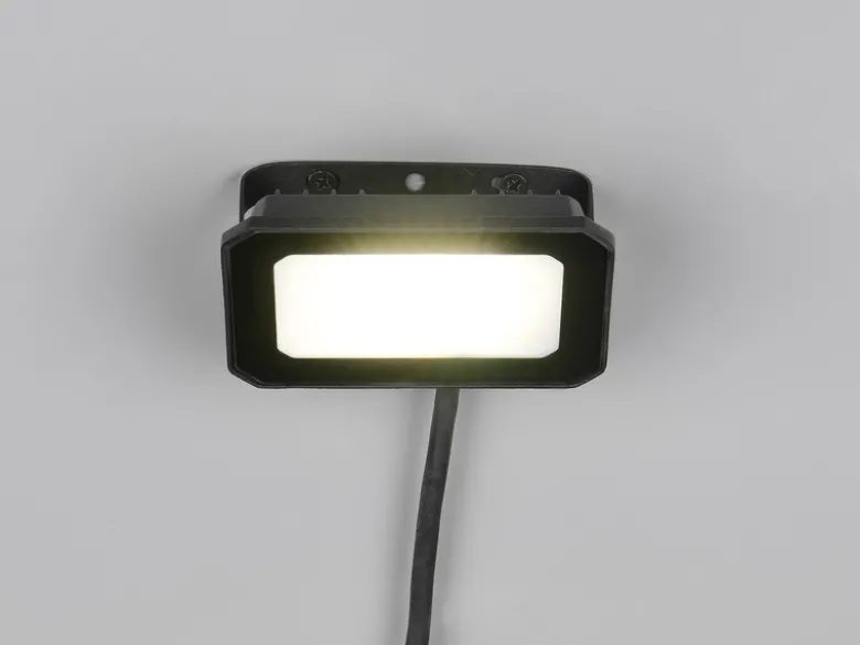 LED Flutlichtstrahler 20W, Aluminium Schwarz, IP65, mit Anschlussbox