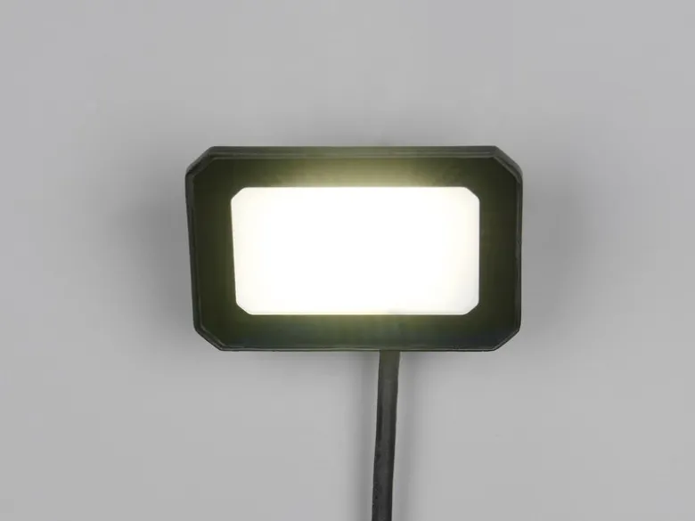 LED Flutlichtstrahler 20W, Aluminium Schwarz, IP65, mit Anschlussbox