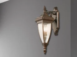 LED große historische Außenwand Laterne, Bronze Höhe 64cm