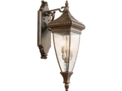 LED große historische Außenwand Laterne, Bronze Höhe 79cm