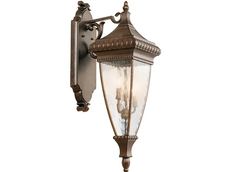 LED große historische Außenwand Laterne, Bronze Höhe 79cm