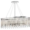 LED Großer Kronleuchter 6-flammig mit filigranem Kristall Glas Chrom, 92cm Breit