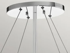 LED Großer Kronleuchter 6-flammig mit filigranem Kristall Glas Chrom, 92cm Breit