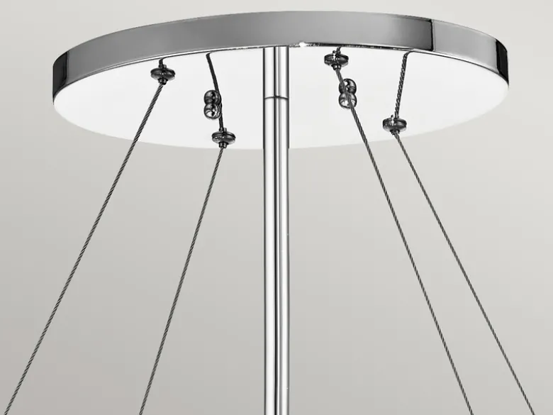 LED Großer Kronleuchter 6-flammig mit filigranem Kristall Glas Chrom, 92cm Breit