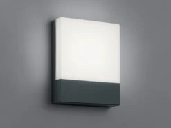 LED Hausnummernleuchte PECOS eckig, Außenwandleuchte in Anthrazit, Höhe 20cm