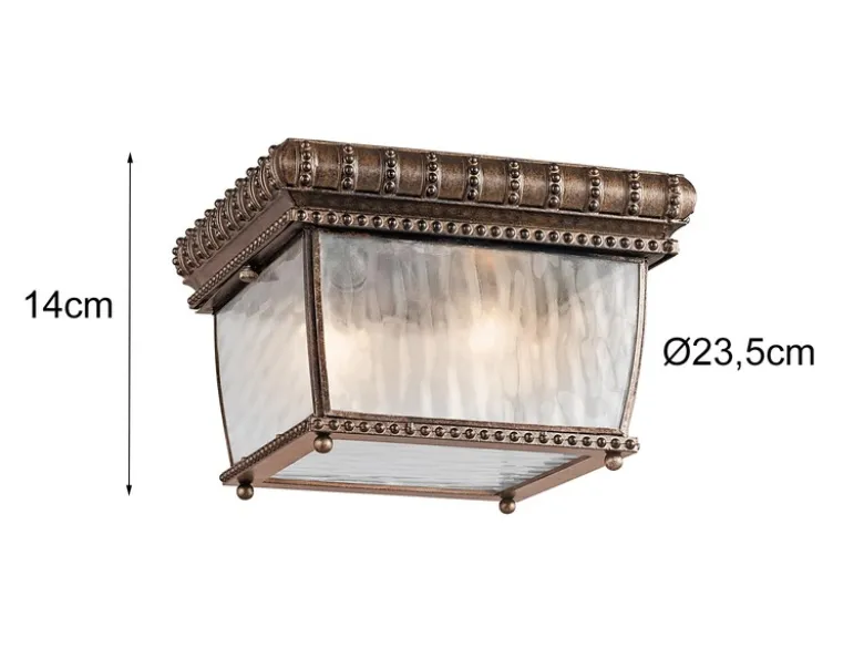 LED Historische Außen Deckenleuchte Bronze, Ø23,5cm