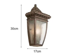 LED Historische Außenwandleuchte Halbschale, Bronze Höhe 30cm