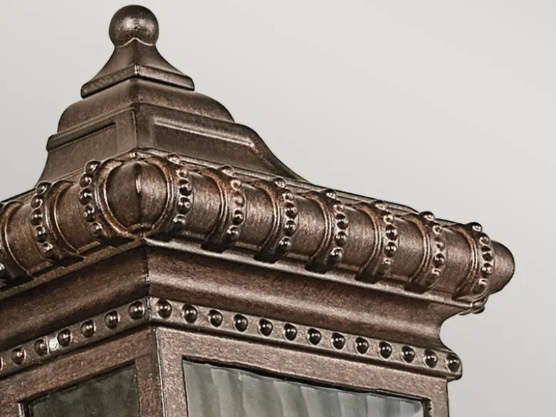 LED Historische Außenwandleuchte Halbschale, Bronze Höhe 30cm