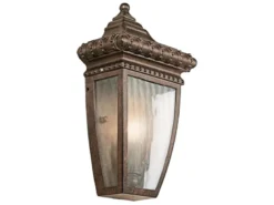 LED Historische Außenwandleuchte Halbschale, Bronze Höhe 30cm