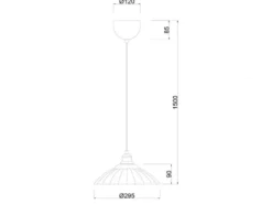 LED Hängelampe einflammig, Altmessing mit Glasschirm klar, Ø 29,5cm