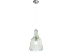 LED Hängelampe einflammig, Kristallglas Grün facettiert, Ø 23cm