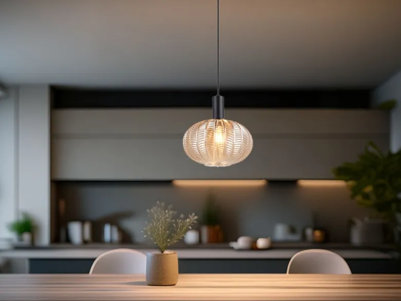 LED Hängelampe einflammig mit Kugel Glasschirm Amber Ø 26cm