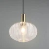 LED Hängelampe einflammig mit Kugel Glasschirm Transparent Ø 26cm