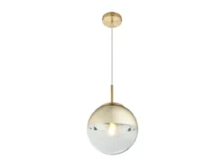 LED Hängelampe mit Glaskugel Design in Gold & Klarglas, Ø 20cm