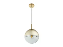LED Hängelampe mit Glaskugel Design in Gold & Klarglas, Ø 20cm