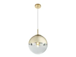 LED Hängelampe mit Glaskugel Design in Gold & Klarglas, Ø 25cm