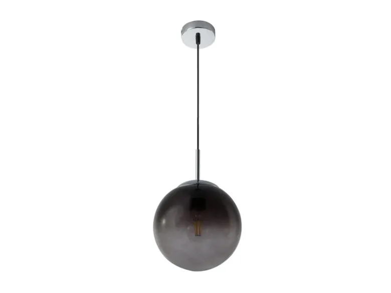 LED Hängelampe mit Glaskugel Design aus Rauchglas, Ø 20cm