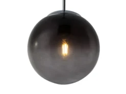 LED Hängelampe mit Glaskugel Design aus Rauchglas, Ø 20cm