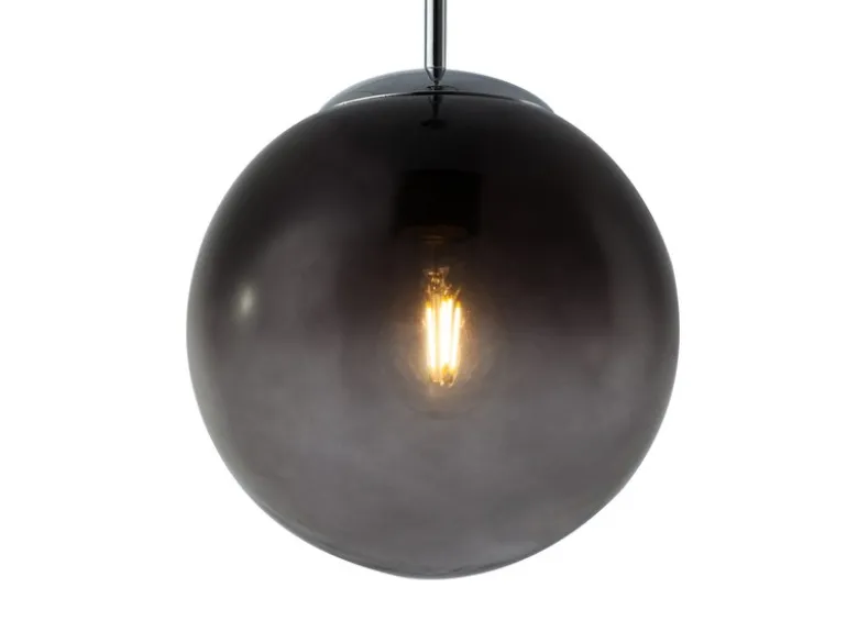LED Hängelampe mit Glaskugel Design aus Rauchglas, Ø 20cm