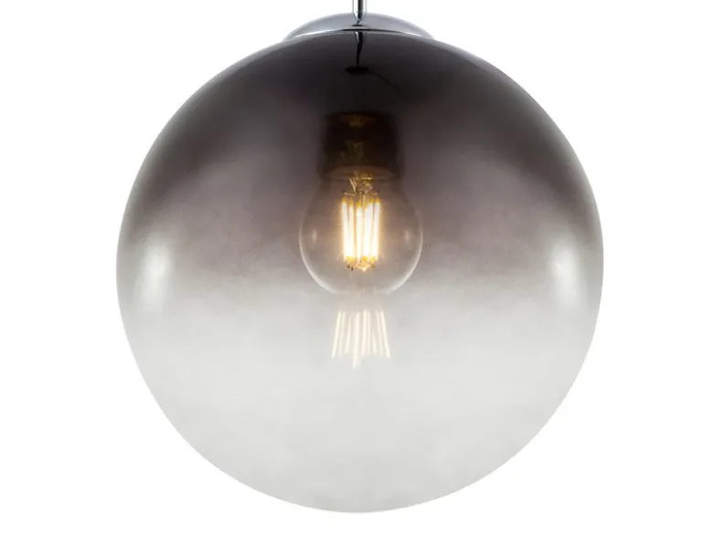 LED Hängelampe mit Glaskugel Design aus Rauchglas, Ø 30cm