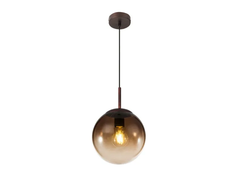 LED Hängelampe mit Glaskugel Design aus Amberglas, Ø 20cm