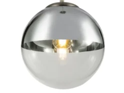 LED Hängelampe mit Glaskugel, Design in Chrom & Klarglas, Ø 30cm