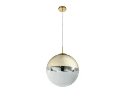 LED Hängelampe mit Glaskugel Design in Gold & Klarglas, Ø 33cm