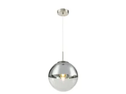 LED Hängelampe mit Glaskugel, Design in Chrom & Klarglas, Ø 25cm