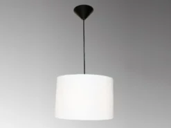 LED Hängelampe mit Lampenschirm Leinen Weiß, Ø 30cm
